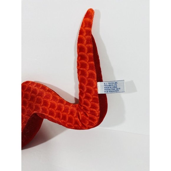 BJ Toy Company Red Sea Serpent Dragon 17” Plush Stuffed Toy Mythical Reptile - Picture 5 of 11